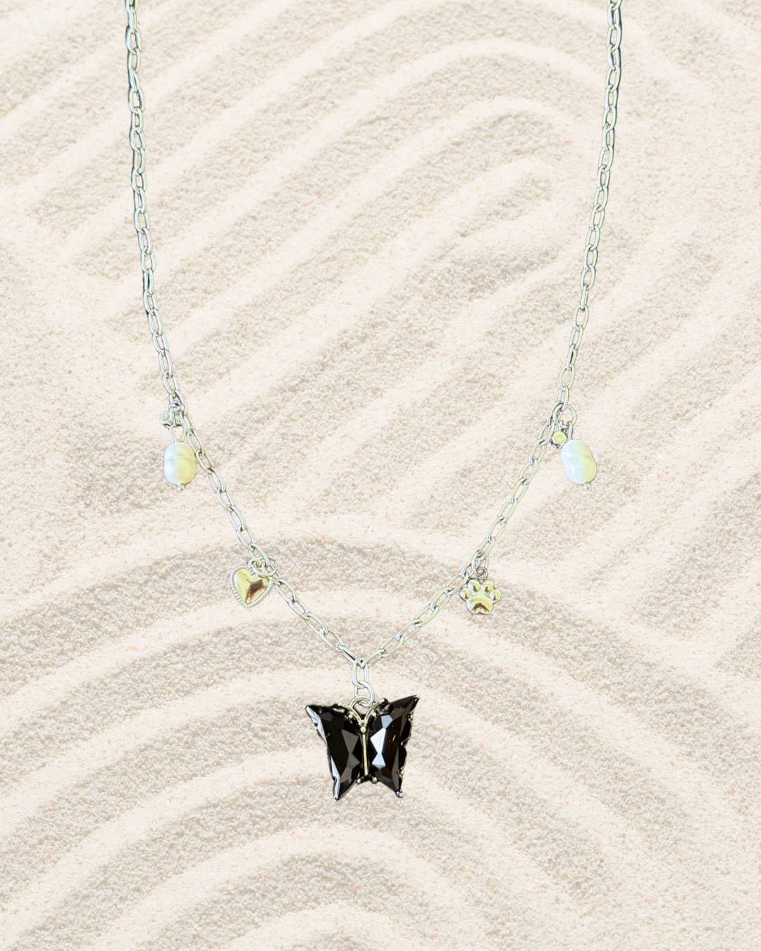 🖤 Collier Onyx Butterfly