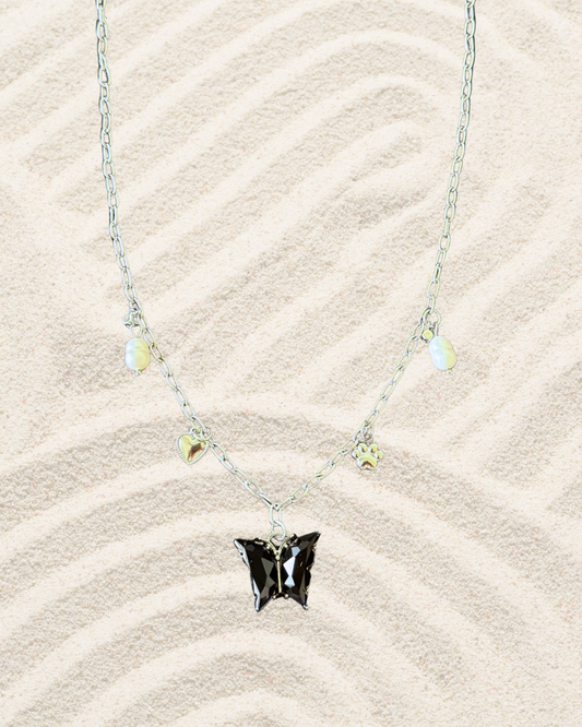 🖤 Collier Onyx Butterfly